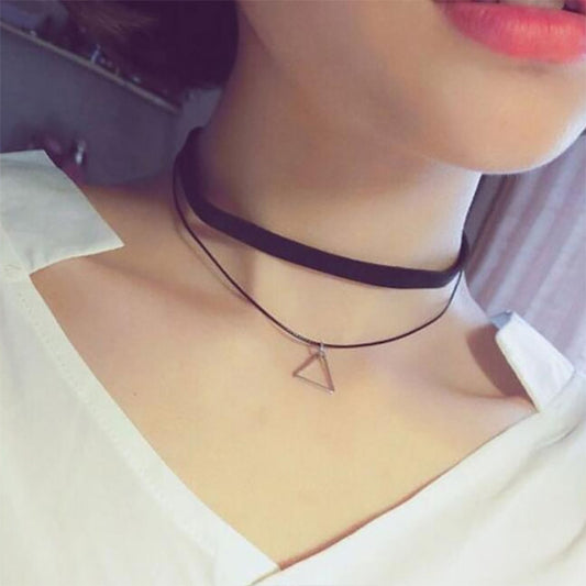 Hollow Designs Leather Velvet Necklace Layer Vintage Gothic Choker